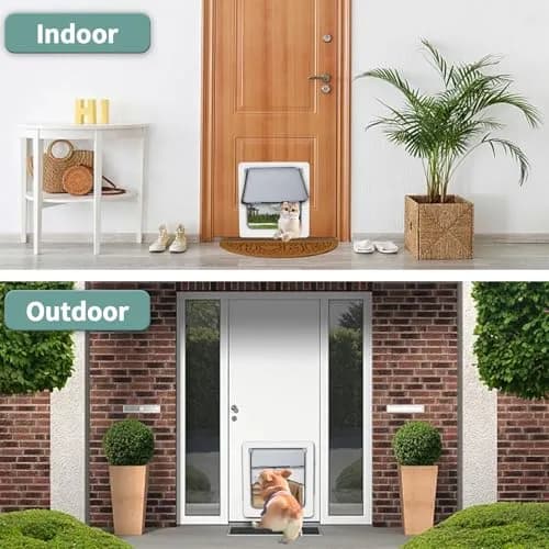 Lessmon Large Magnetic Locking Dog Door 44cm (17.1in) Tall | Weatherproof & Secure Pet Access thumbnail 6