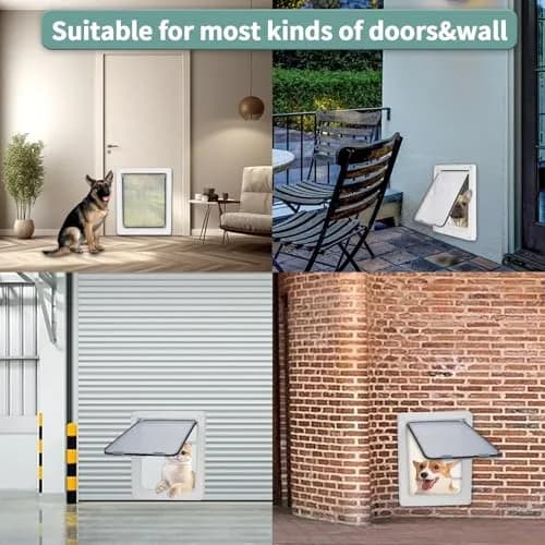 Lessmon Large Magnetic Locking Dog Door 44cm (17.1in) Tall | Weatherproof & Secure Pet Access thumbnail 7