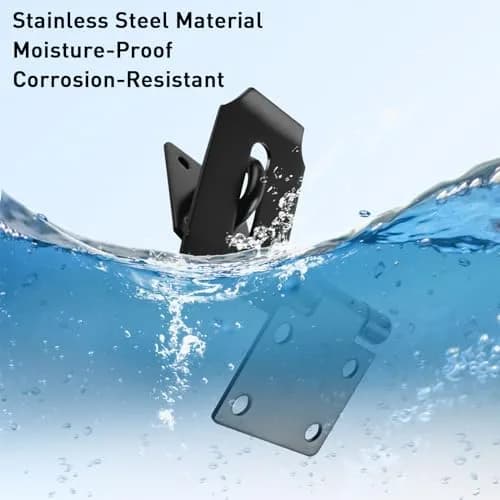 HOWDIA 90 Degree Hasp Latch 6.3cm (2.48 Inch) | Stainless Steel Black Safety Lock for Doors thumbnail 5