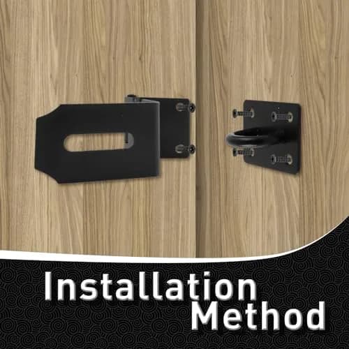HOWDIA 90 Degree Hasp Latch 6.3cm (2.48 Inch) | Stainless Steel Black Safety Lock for Doors thumbnail 9