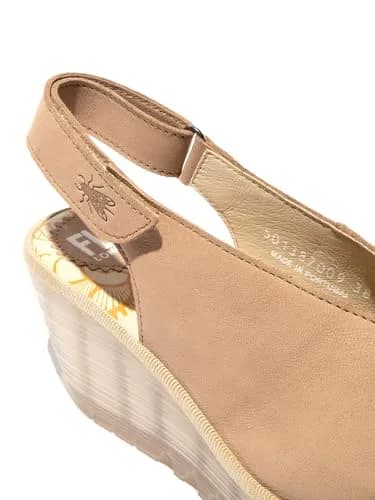Fly London Womens YEAY387FLY Wedge Sandal 9-9.5 Medium | Taupe Cupido, Leather Suede Upper, Rubber Sole thumbnail 4