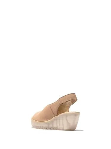 Fly London Womens YEAY387FLY Wedge Sandal 9-9.5 Medium | Taupe Cupido, Leather Suede Upper, Rubber Sole thumbnail 3