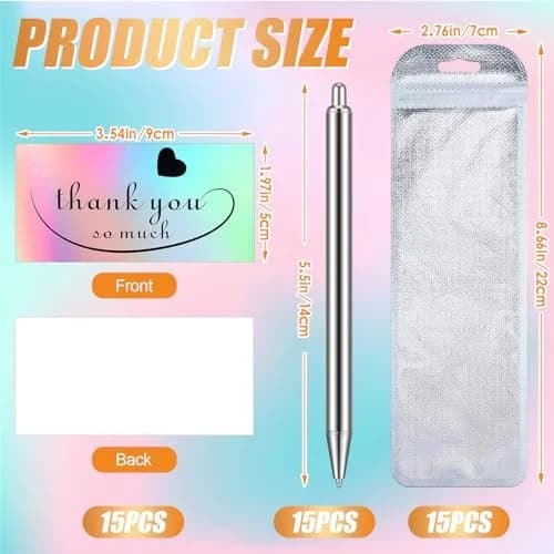 Qilery 15 Set Stainless Steel Resin Blank Epoxy Pens | 0.5mm Line Size thumbnail 2
