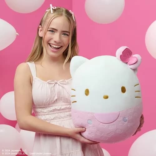 Squishmallows Hello Kitty 14-Inch Plush 50th Anniversary Pink Embossed | Ultrasoft Sanrio Toy for Kids thumbnail 4