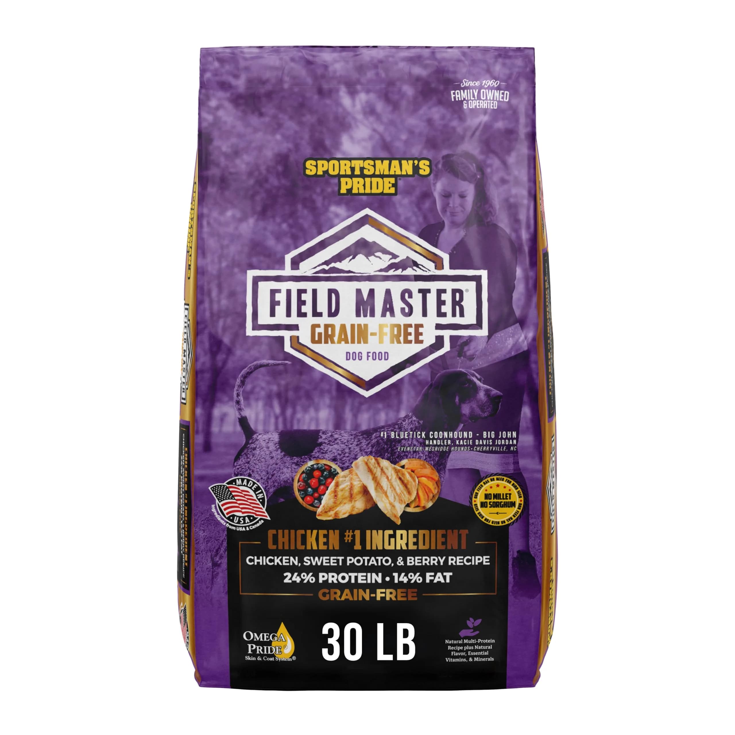 Sportsman's Pride Grain-Free Chicken, Sweet Potato & Berry Dog Food 13.6kg (30 lb) | Supports Sensitive Dogs — Chicken