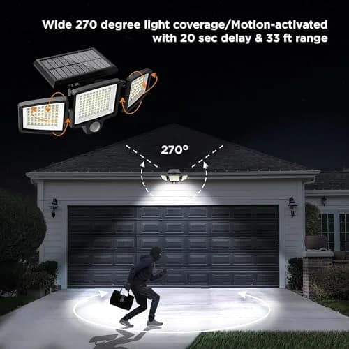 INSERT TOOLLESS PRODUCTS Solar Security Light 1,000 Lumens | Tool-Free Gutter Mount, Motion-Activated, Black thumbnail 9