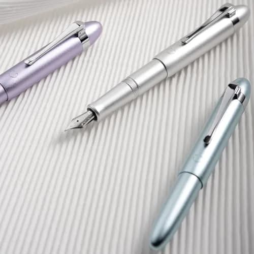 HONG DIAN M1 Fountain Pen Fine Nib Aluminium Short Travel Pen | Elegant Submarine Shape, Silver thumbnail 7