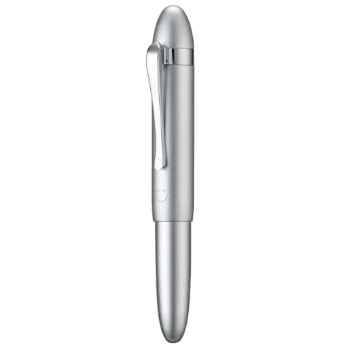 HONG DIAN M1 Fountain Pen Fine Nib Aluminium Short Travel Pen | Elegant Submarine Shape, Silver - main product image