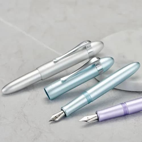 HONG DIAN M1 Fountain Pen Fine Nib, Ice Blue & Submarine Shape Aluminium Short Mini Pocket Travel Pen (105mm / 4.13 inches, 21g) thumbnail 5