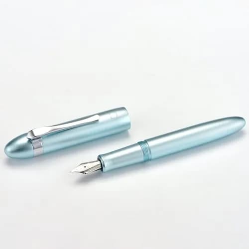 HONG DIAN M1 Fountain Pen Fine Nib, Ice Blue & Submarine Shape Aluminium Short Mini Pocket Travel Pen (105mm / 4.13 inches, 21g) thumbnail 2