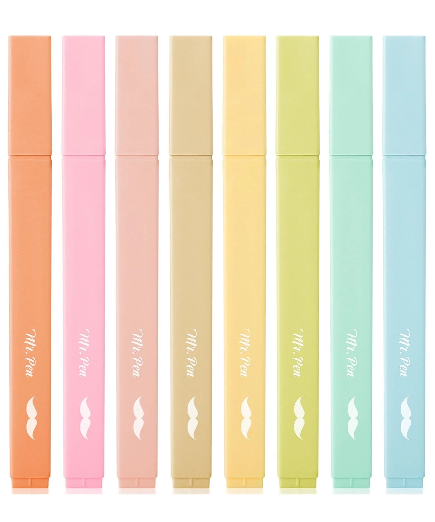 Mr. Pen Aesthetic Highlighters No Bleed, 8 Pack, Assorted Pastel Colors | Chisel Tip, Fast Dry, Journaling Supplies
