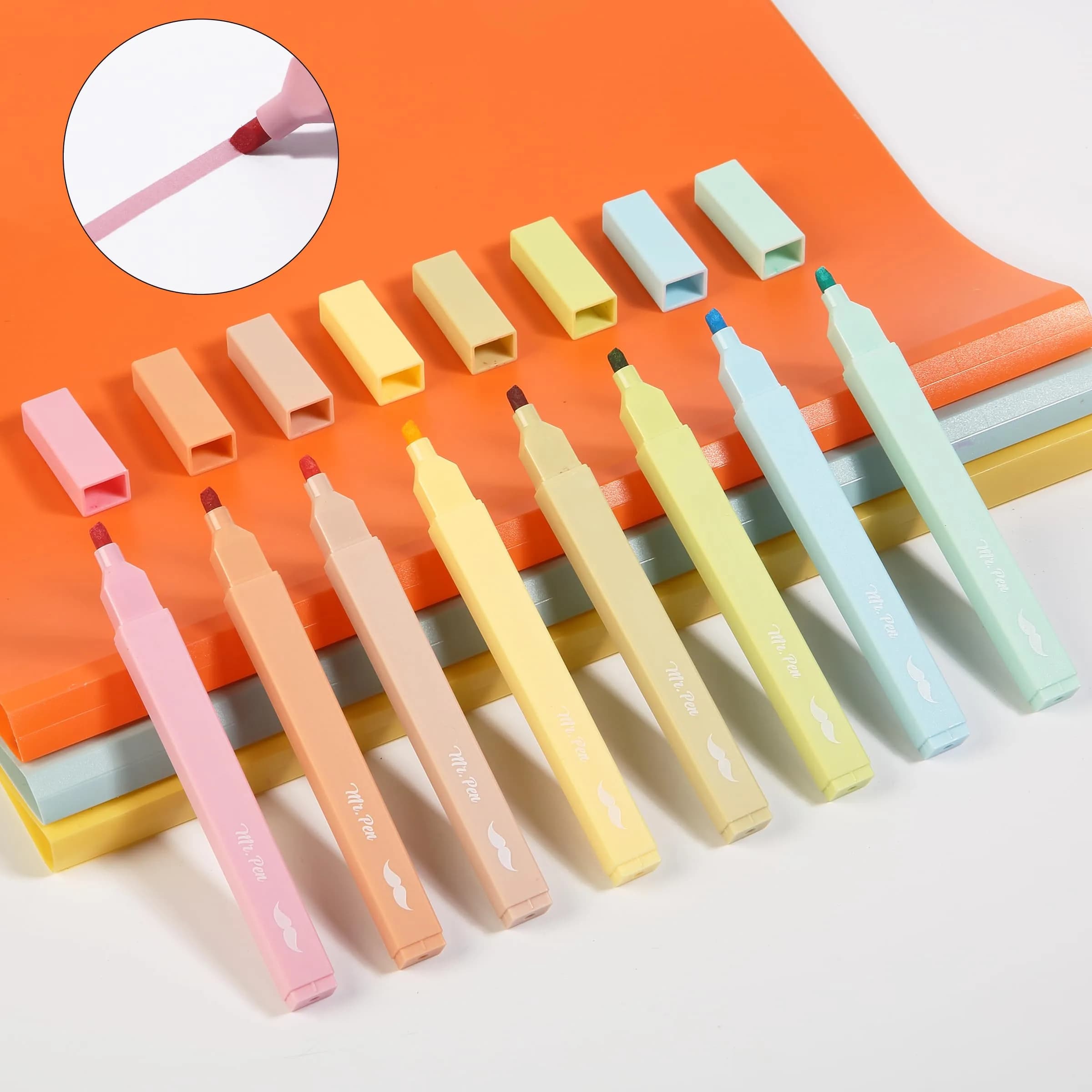 Mr. Pen Aesthetic Highlighters No Bleed, 8 Pack Pastel Colors, Chisel Tip | Smooth Ink Flow Marking Pen - view 9