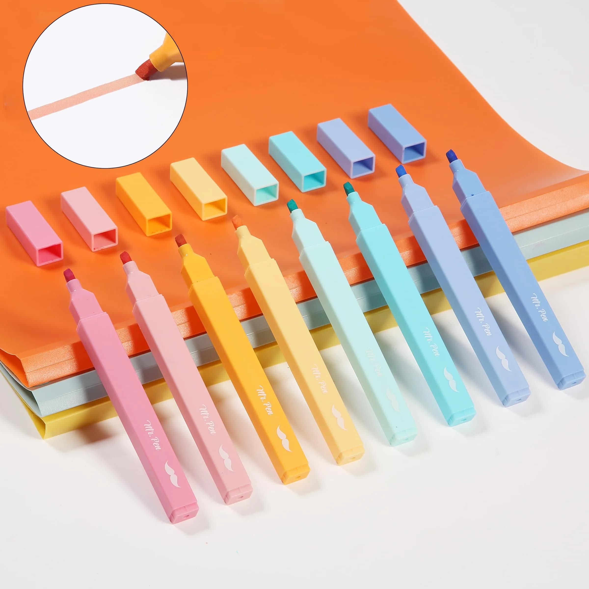 Mr. Pen Aesthetic Highlighters No Bleed, 8 Pack, Fairytale Shades, Chisel Tip | Smooth Ink Flow for Journaling & Study - view 6