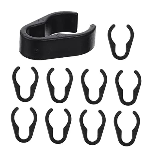 TOPPERFUN ABS Microphone Cable Clips for 15-20mm Poles, Black (10-Pack) | Secure Mic Cables on Stands thumbnail 1