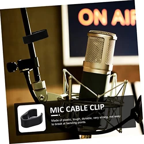TOPPERFUN ABS Microphone Cable Clips for 15-20mm Poles, Black (10-Pack) | Secure Mic Cables on Stands thumbnail 3