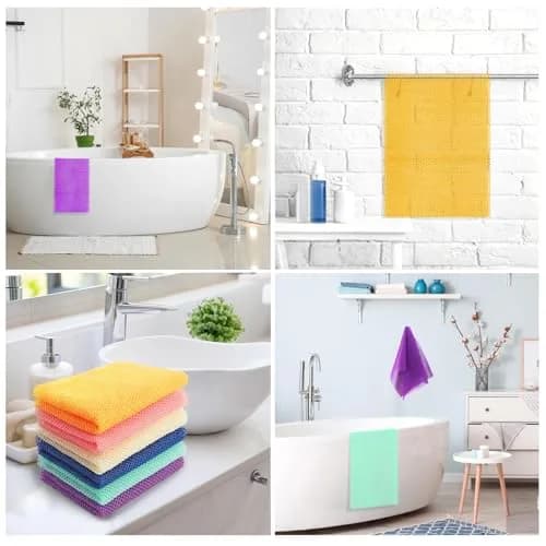 UJFQBH African Net Sponge 80cm (31.5in) Long Bath Sponge Set | 6 Vibrant Colors for Smoother Skin thumbnail 5