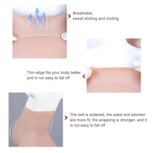 YRZGSAWJ Realistic Fake Pregnant Belly Small/Medium Beige 1.6-2kg (5-10 Months) | Lightweight Cotton-Filled Prop for Cosplay & Film thumbnail 4