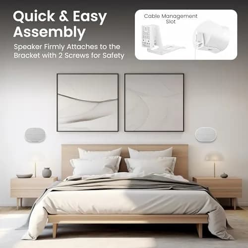 ynVISION.DESIGN White 2 Pack Wall Mount for Sonos Era 300 | Tilt 18° Swivel ±21° thumbnail 6