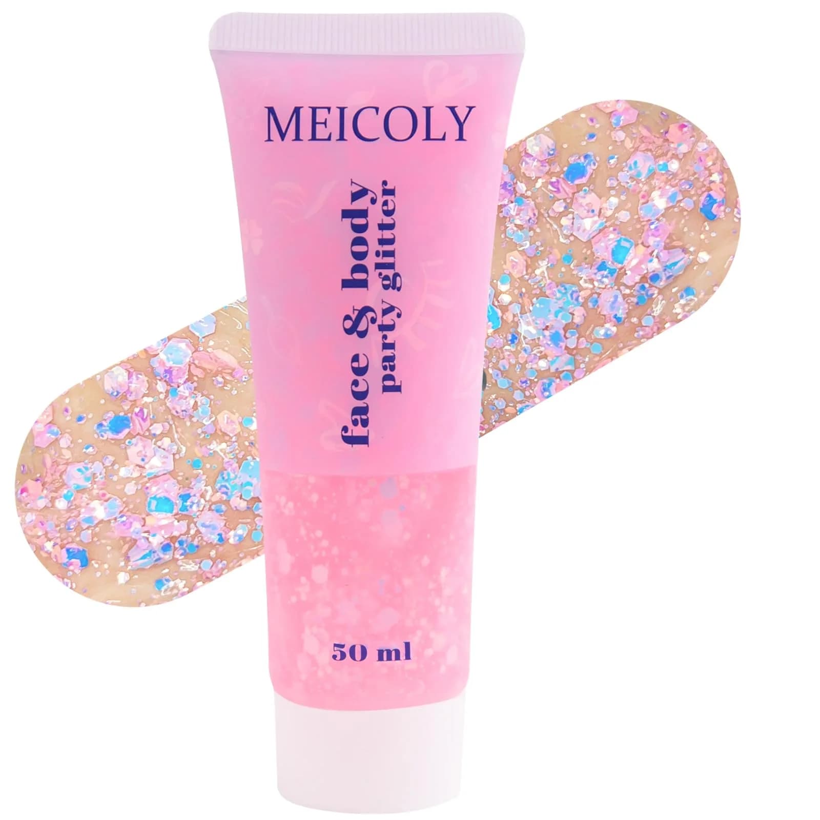 MEICOLY Chameleon Baby Pink Body Glitter Gel 0.93oz (26.4g) | Color-Changing Sparkle for Face, Body & Hair