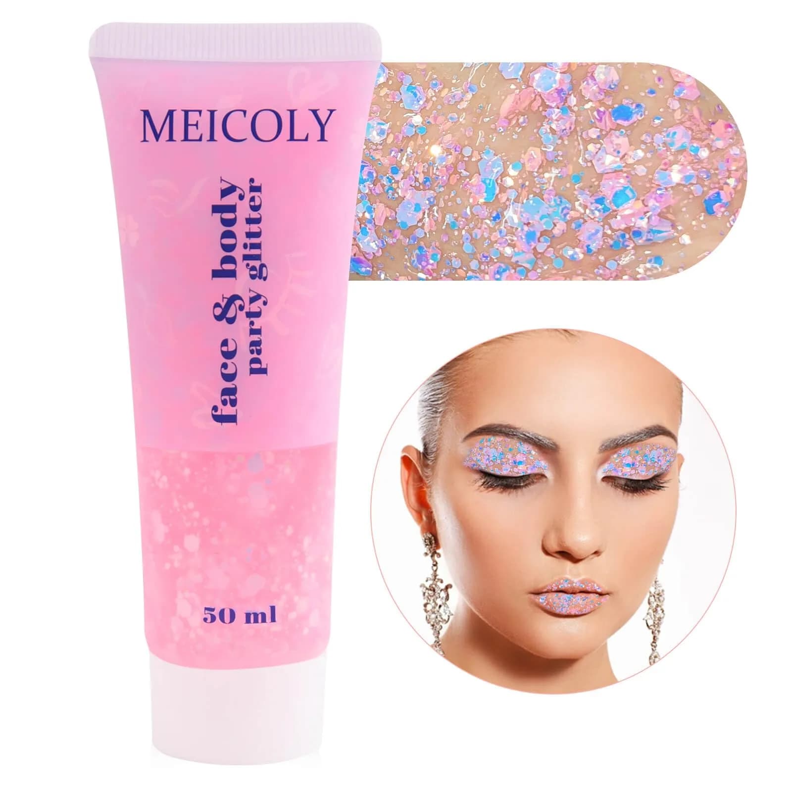 MEICOLY Chameleon Baby Pink Body Glitter Gel 0.93oz (26.4g) | Color-Changing Sparkle for Face, Body & Hair - view 8
