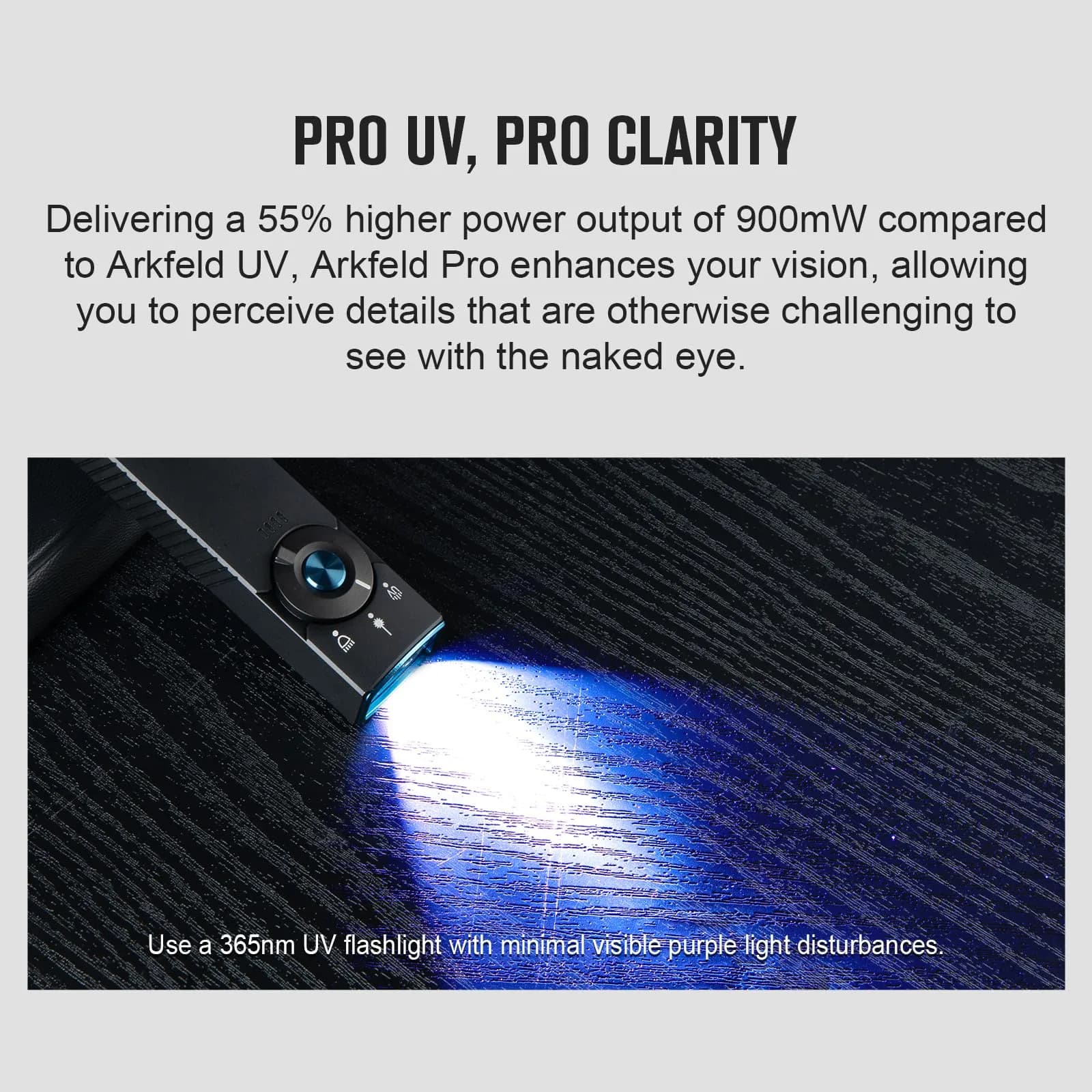 OLIGHT Arkfeld Pro Rechargeable EDC Flat Flashlight, Black NW 1300 Lumens | Multi-Source Emitter - view 4