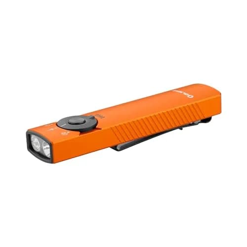 OLIGHT Arkfeld Pro Orange CW EDC Flat Flashlight | 1300 Lumens, UV & Green Beam, Magnetic Charging thumbnail 1