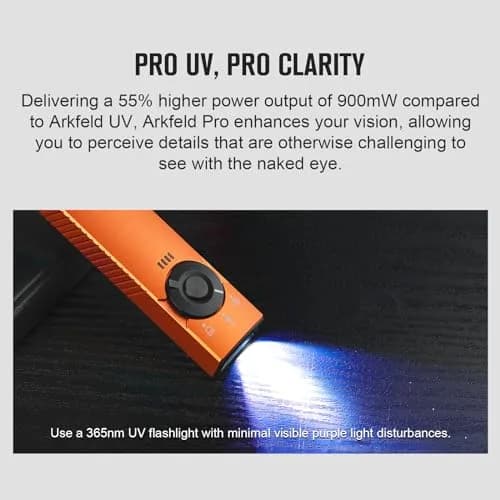 OLIGHT Arkfeld Pro Orange CW EDC Flat Flashlight | 1300 Lumens, UV & Green Beam, Magnetic Charging thumbnail 7