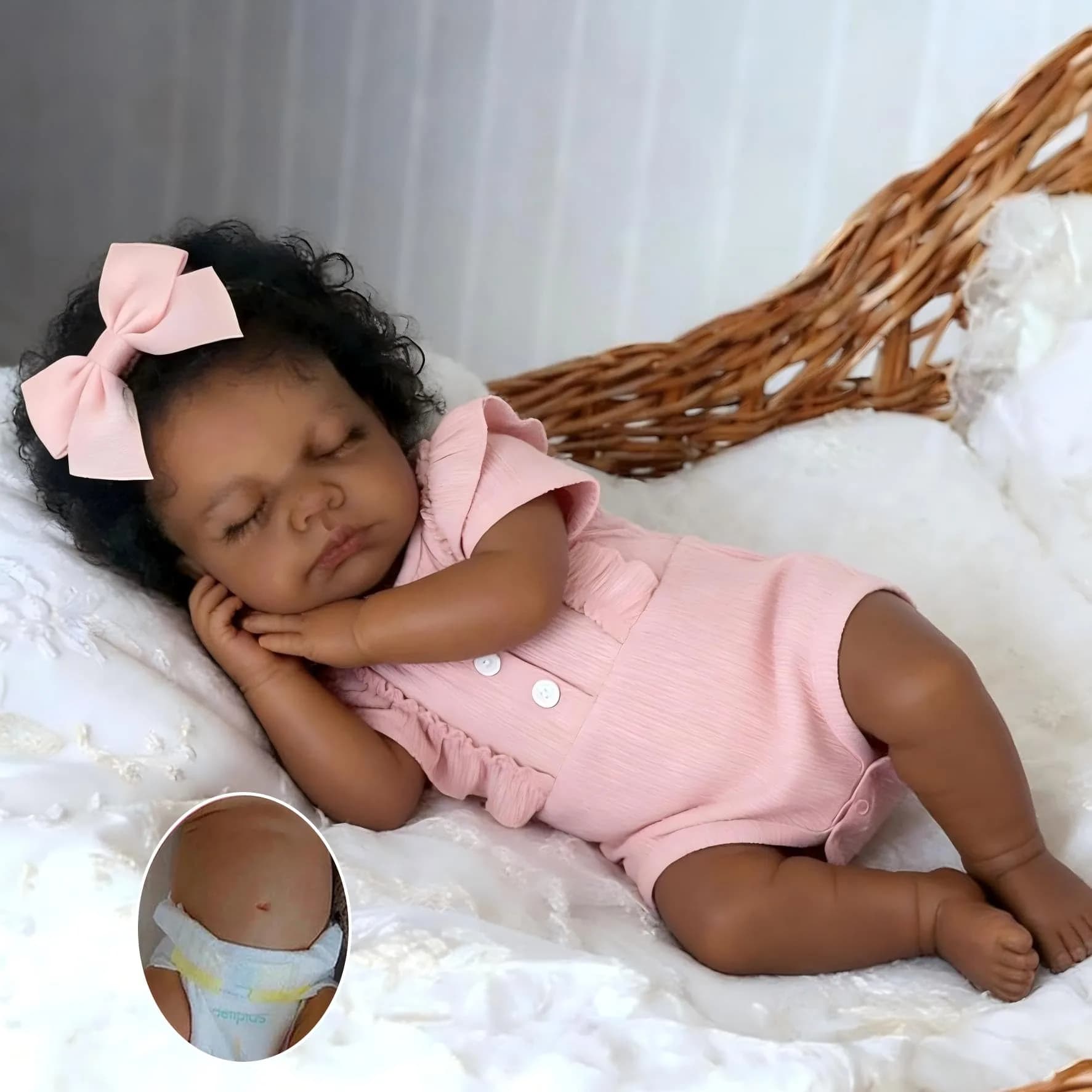 Pinky Reborn Realistic Baby Doll 50cm (20 Inch) | Handmade Silicone Reborn Toddler Doll Set — Pink Outfit