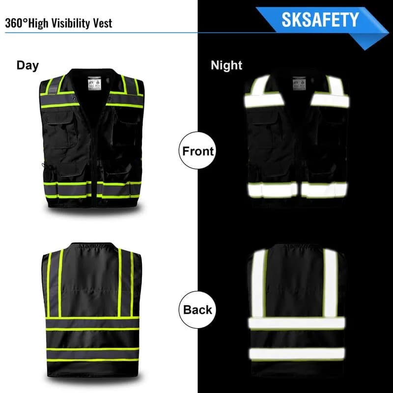 SKSAFETY Class 2 High Visibility Safety Vest 4X-Large | ANSI/ISEA 107-2020 Compliant thumbnail 3