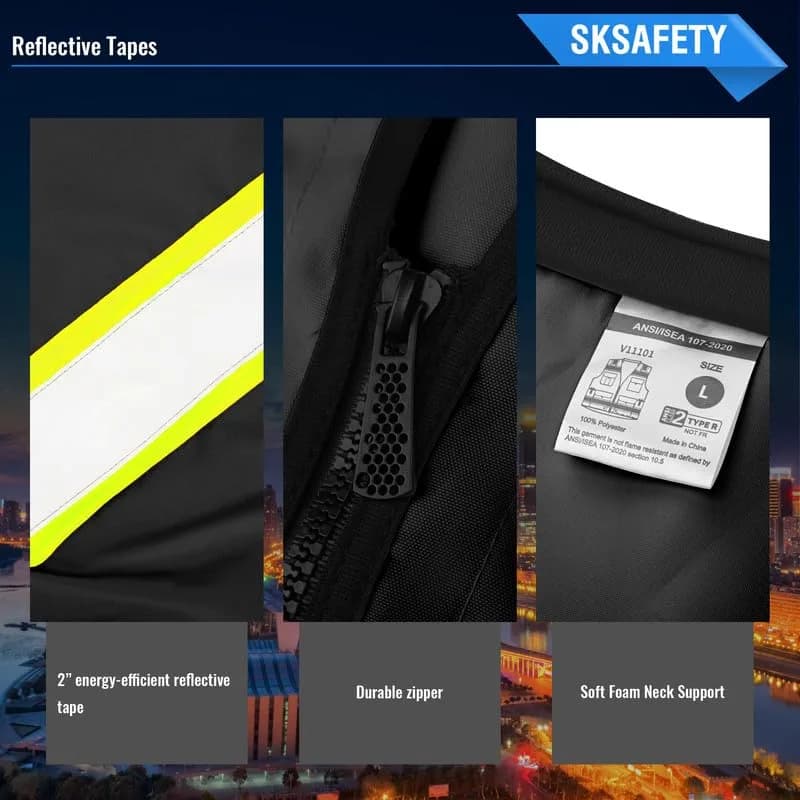 SKSAFETY Class 2 High Visibility Safety Vest 4X-Large | ANSI/ISEA 107-2020 Compliant thumbnail 4