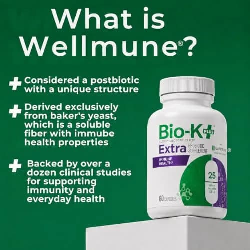 Bio-K+ Immune Health Probiotic, Wellmune®, 25B CFU, Vegan, 60 Capsules | Supports immune & gut health thumbnail 2