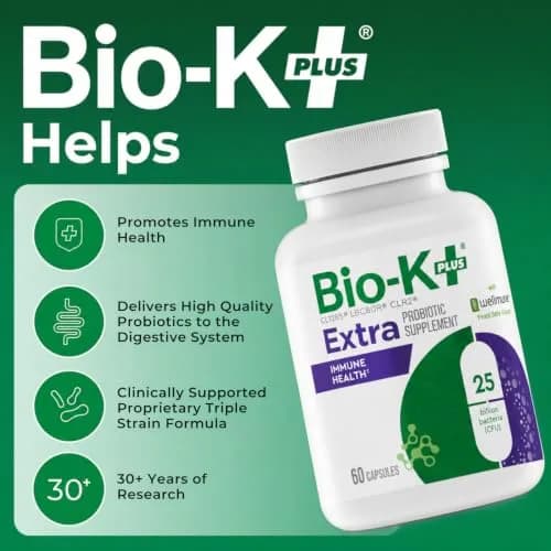 Bio-K+ Immune Health Probiotic, Wellmune®, 25B CFU, Vegan, 60 Capsules | Supports immune & gut health thumbnail 3