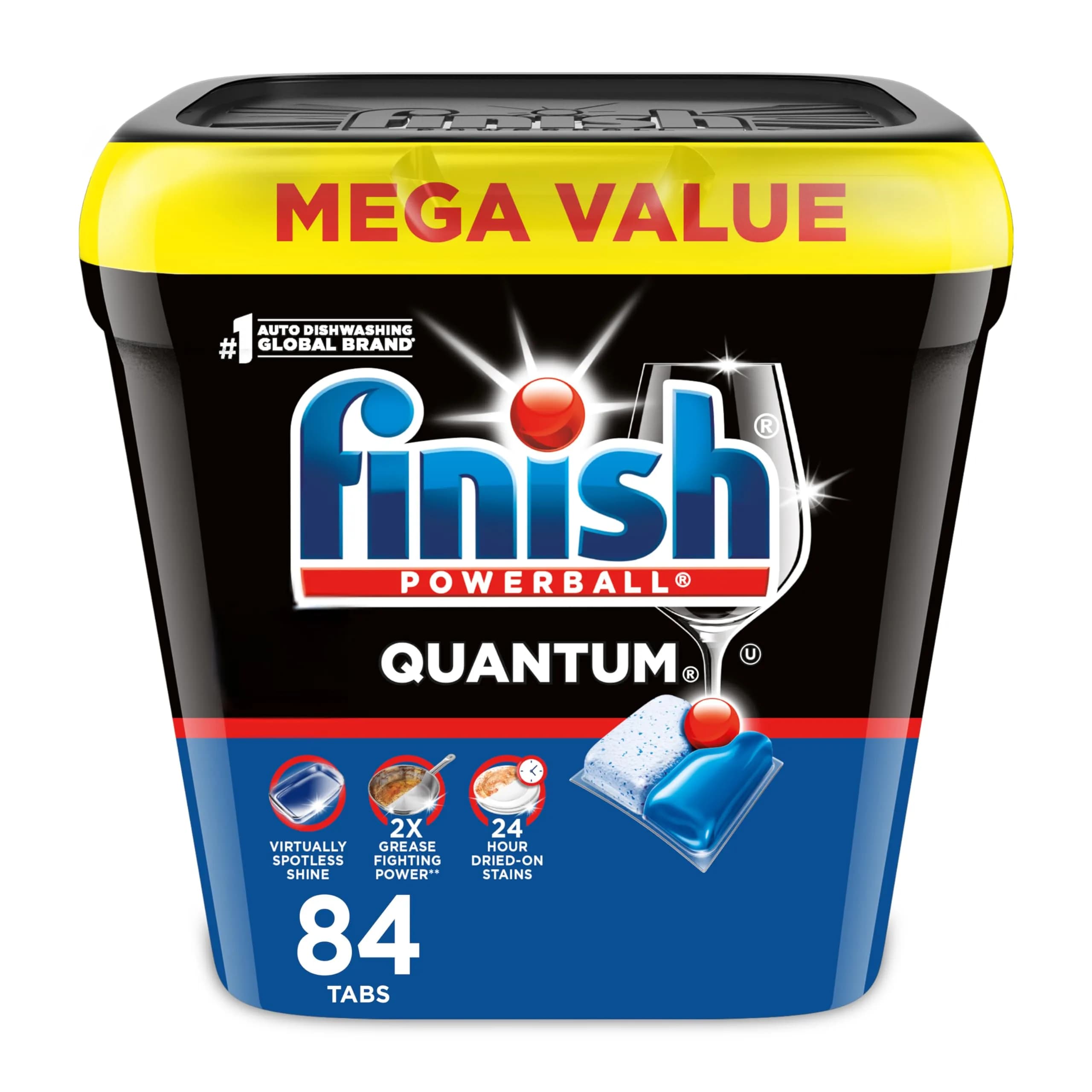 Finish Quantum Dishwasher Pods 84 Count | Advanced 3-Chamber Cleaning for Spotless Shine - main product image