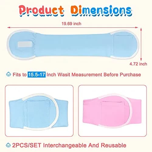 Mybow Baby Belly Band for Gas and Colic Relief 15.5-17 Inch Waist | Dual-Purpose Gel Pad for Warm & Cold Compress thumbnail 3
