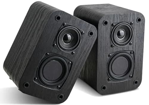 RIOWOIS Passive Bookshelf Speakers DS6500M Wood Grain | 2.75-inch Woofer, 2-inch Tweeter, 30W Peak Power, 6-ohm Impedance thumbnail 1