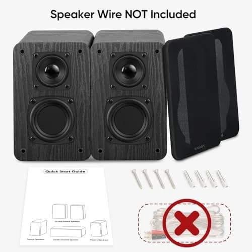 RIOWOIS Passive Bookshelf Speakers DS6500M Wood Grain | 2.75-inch Woofer, 2-inch Tweeter, 30W Peak Power, 6-ohm Impedance thumbnail 6