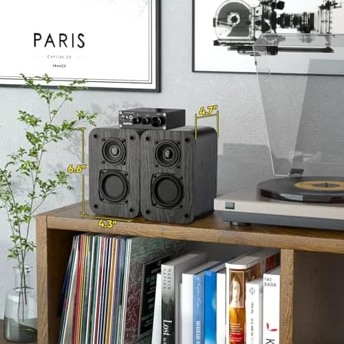 RIOWOIS Passive Bookshelf Speakers DS6500M Wood Grain | 2.75-inch Woofer, 2-inch Tweeter, 30W Peak Power, 6-ohm Impedance thumbnail 8