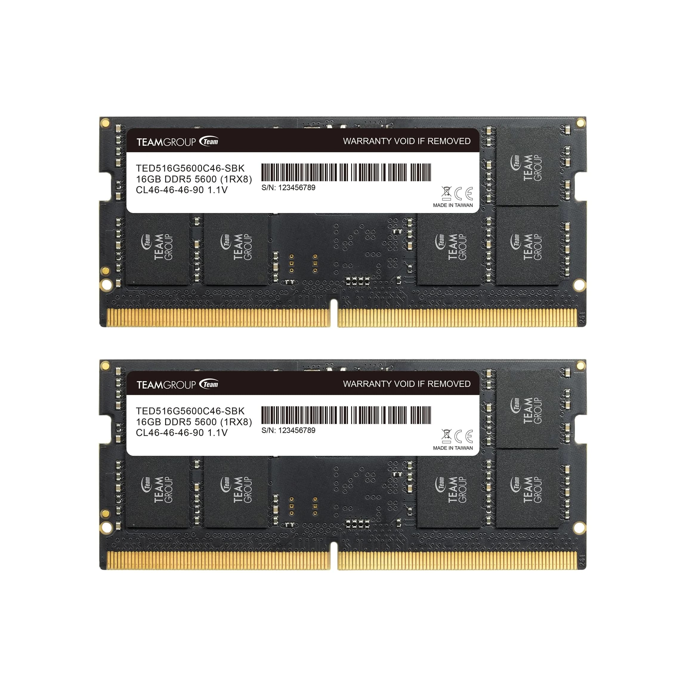 TEAMGROUP Elite DDR5 16GB (2x8GB) 5600MHz SODIMM Laptop RAM | 1.1V Low Voltage — Dual Channel
