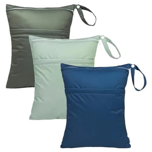 babygoal Wet Dry Bags for Baby Cloth Diapers 3 Pack | Waterproof, Washable Travel Bags thumbnail 1
