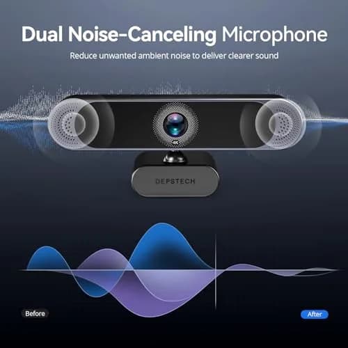 DEPSTECH 4K Webcam DW49 PRO with Remote Control & Sony Sensor | 3840x2160 Resolution, 3x Digital Zoom, Dual Mics thumbnail 4