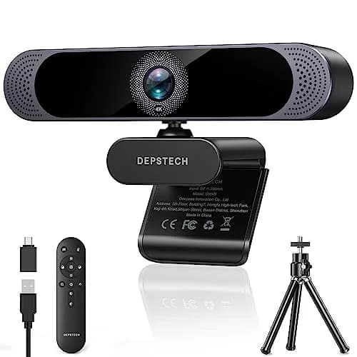 DEPSTECH 4K Webcam DW49 PRO with Remote Control & Sony Sensor | 3840x2160 Resolution, 3x Digital Zoom, Dual Mics thumbnail 1