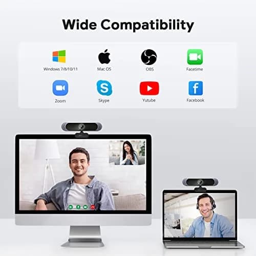 DEPSTECH 4K Webcam DW49 PRO with Remote Control & Sony Sensor | 3840x2160 Resolution, 3x Digital Zoom, Dual Mics thumbnail 7
