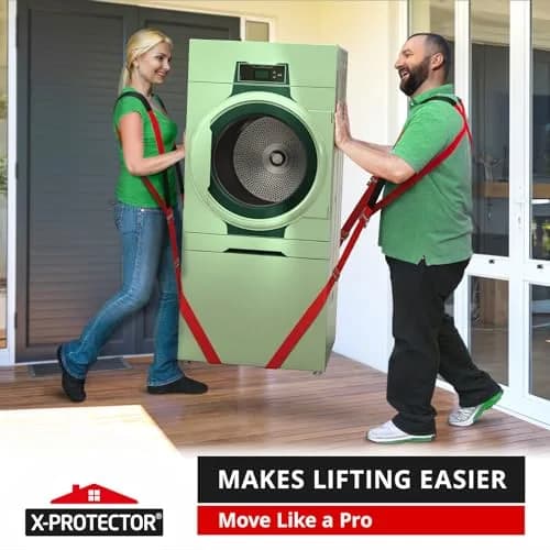 X-Protector Red Lifting Straps for 2 Movers - 2 Pairs (9.83 ft / 3 m) | Heavy Duty Moving Straps for Furniture & Appliances thumbnail 6