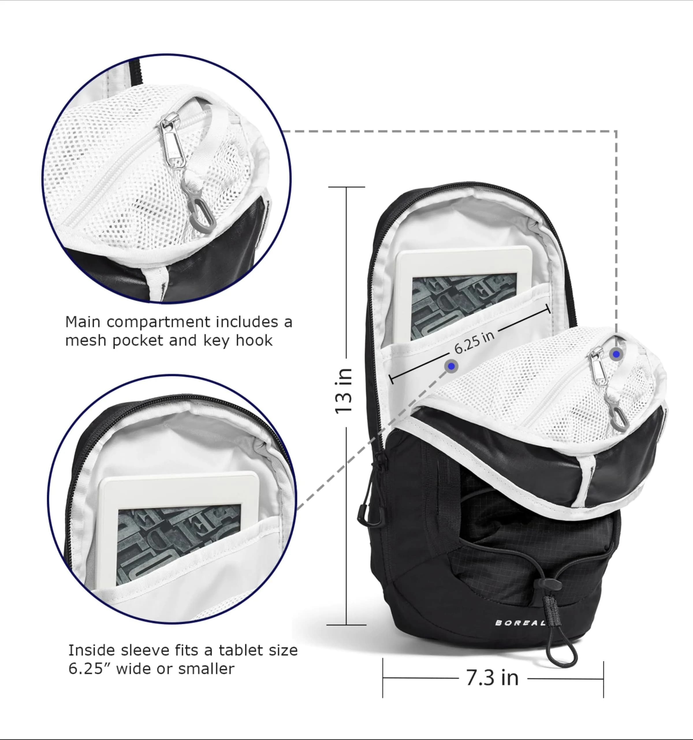 The North Face Borealis Sling Bag 6L in Tnf Black/Tnf White-npf, One Size - view 3