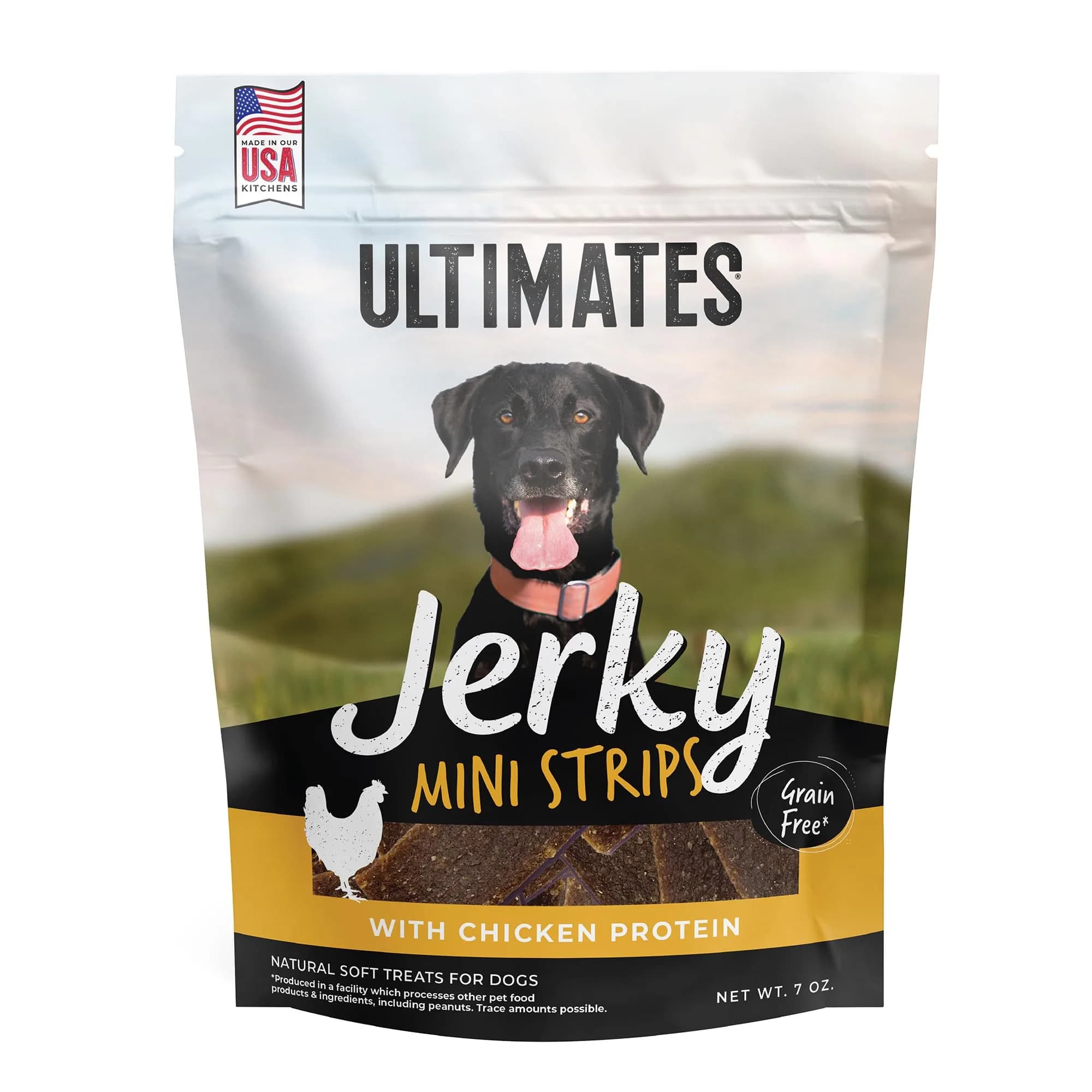 Ultimates Jerky Chicken Mini Strips 7 oz | Grain-Free Dog Treats for Training & Rewards