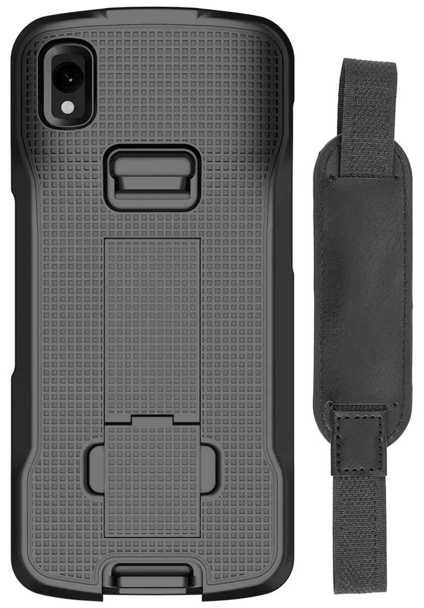 Nakedcellphone Case and Hand Strap Combo for Zebra TC22 TC27 - Black | Slim Impact Protection - main product image
