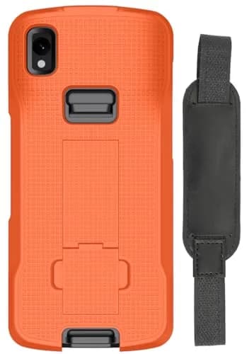 Nakedcellphone Hand Strap and Kickstand Case for Zebra TC22 TC27 - Bright Orange (1.5mm Slim Fit) thumbnail 1