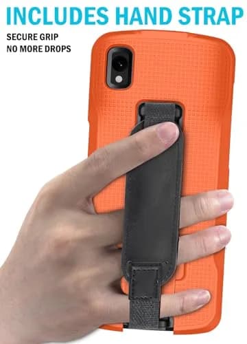 Nakedcellphone Hand Strap and Kickstand Case for Zebra TC22 TC27 - Bright Orange (1.5mm Slim Fit) thumbnail 7