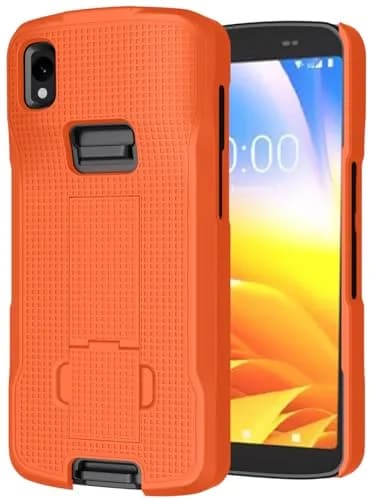 Nakedcellphone Hand Strap and Kickstand Case for Zebra TC22 TC27 - Bright Orange (1.5mm Slim Fit) thumbnail 2