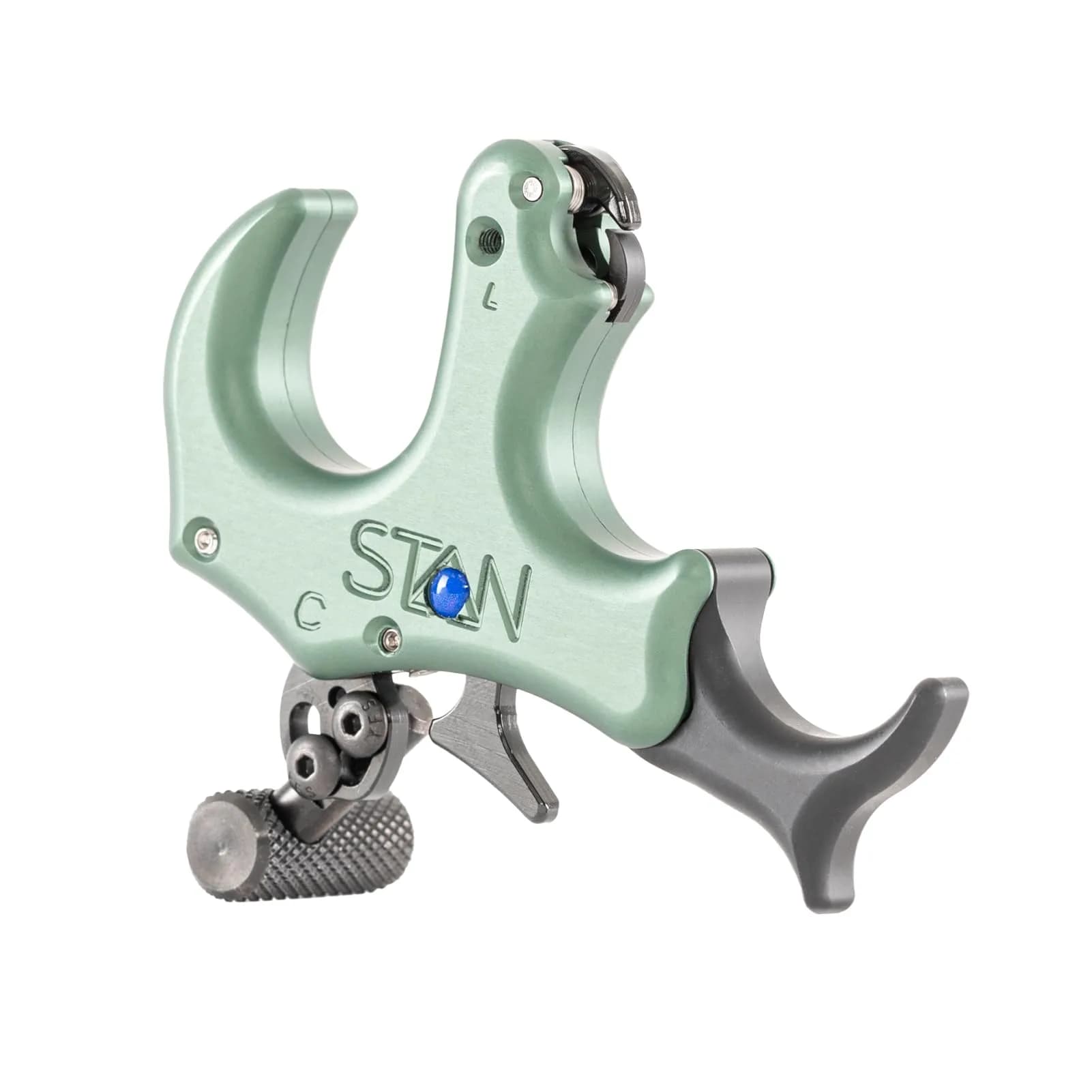 Stan OnneX Clicker Thumb Bow Release Aid for Archery & Hunting - Adjustable, DLC-Coated Internals, Smooth Action, Modular 3 or 4 Finger Fit, Sage, X-Large